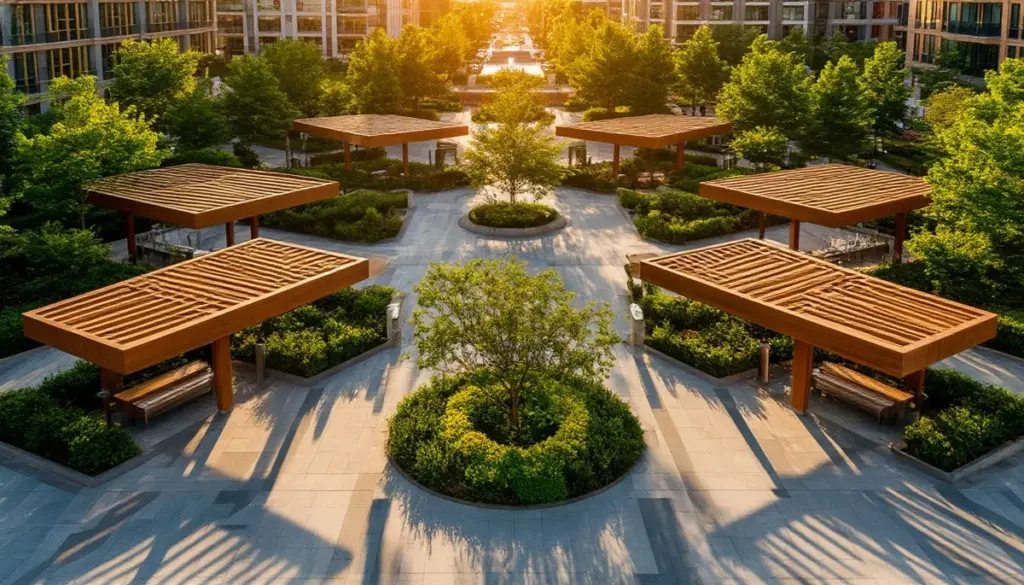 Dlaczego architekci stawiają pergole i sklepiki na środku ruchliwego ronda