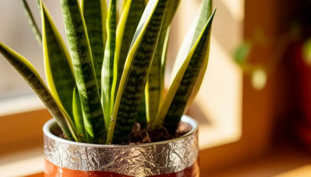 Dlaczego doświadczeni ogrodnicy owijają doniczki sansewierii folią aluminiową