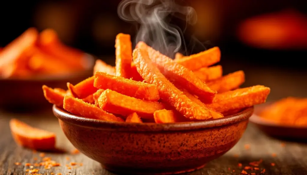 Dlaczego frytki z batatów wychodzą miękkie: trik z wodą i mąką, który zmienia wszystko
