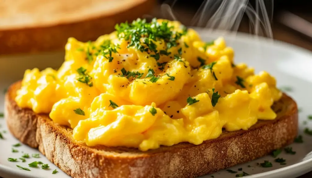 Dlaczego kucharze zdejmują jajecznicę z ognia, gdy wydaje się jeszcze surowa