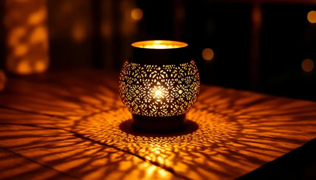 Dlaczego profesjonalni dekoratorzy kładą metalową lampę ażurową na stole w ogrodzie