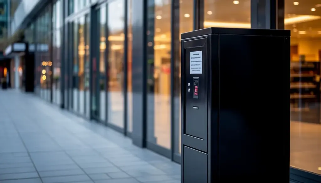 Dlaczego w centrach handlowych pojawiają się czarne skrzynki przy wejściach