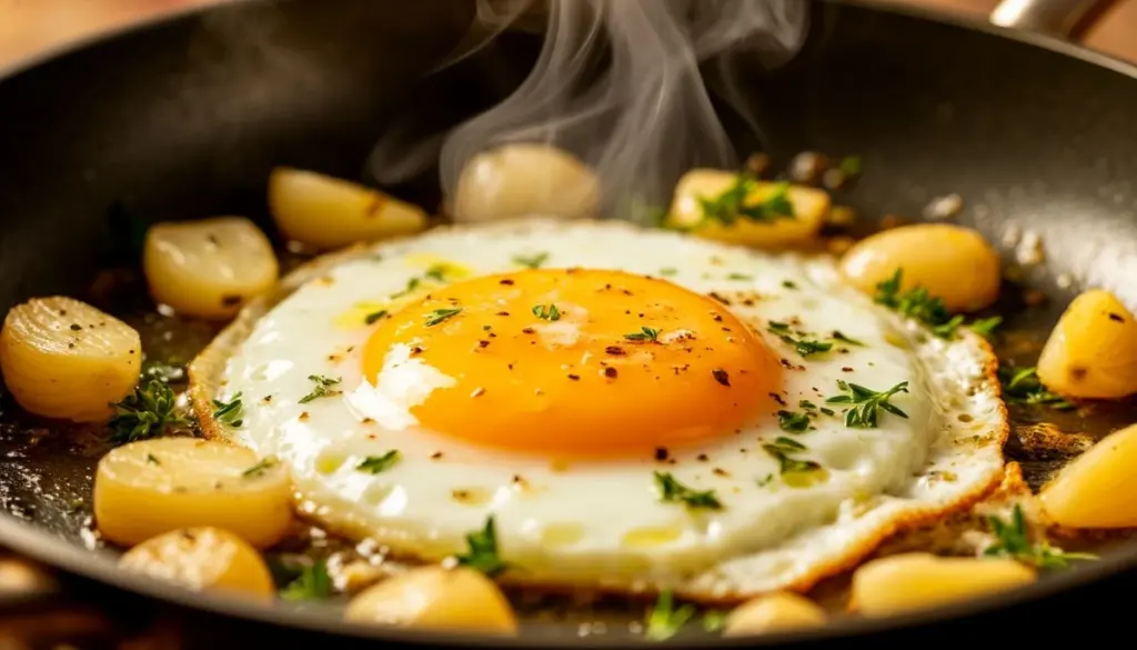 Dlaczego doświadczeni kucharze dodają łyżkę konfitowanego czosnku do smażonych jajek