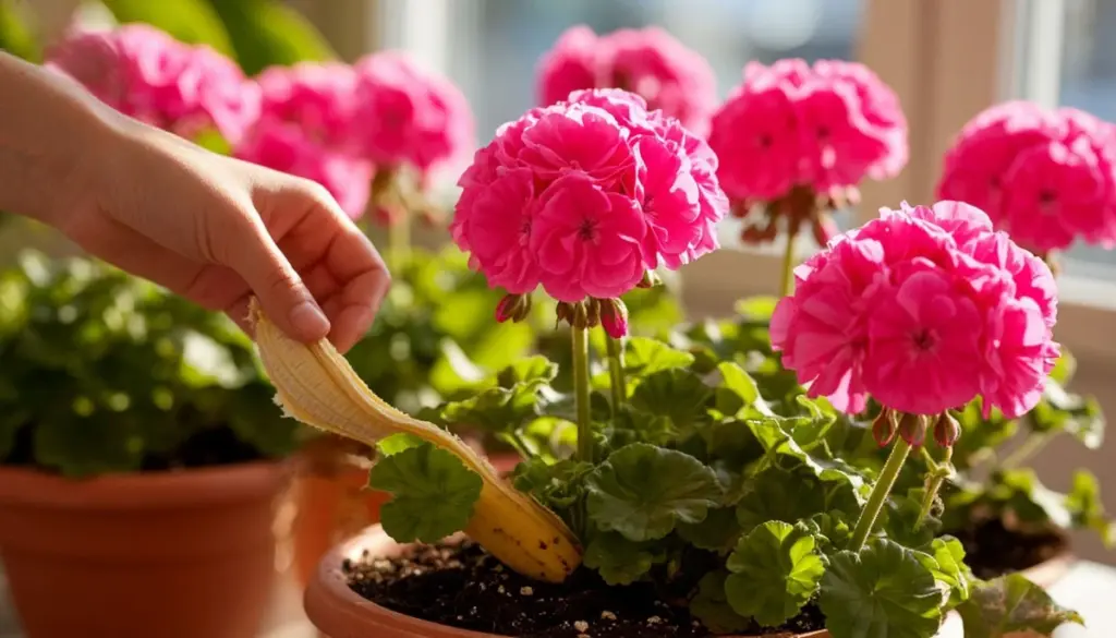 Dlaczego doświadczeni ogrodnicy wrzucają skórkę od banana do doniczki z pelargoniami