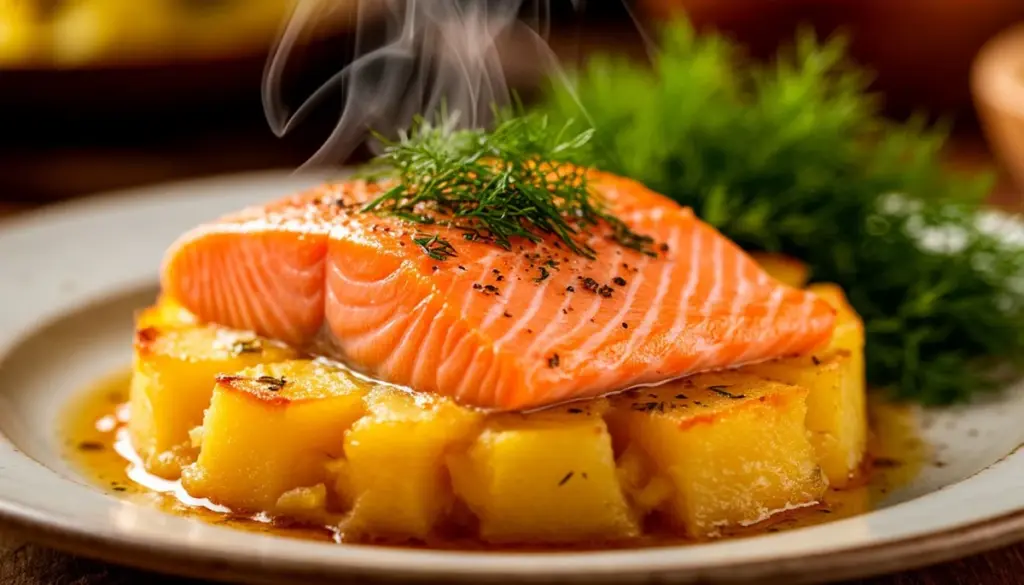 Dlaczego doświadczeni kucharze kładą łososia na zapiekankę w ostatniej chwili