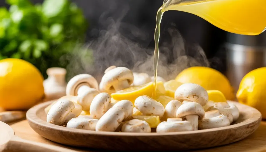 Dlaczego kucharze skrapiają pieczarki cytryną tuż przed smażeniem