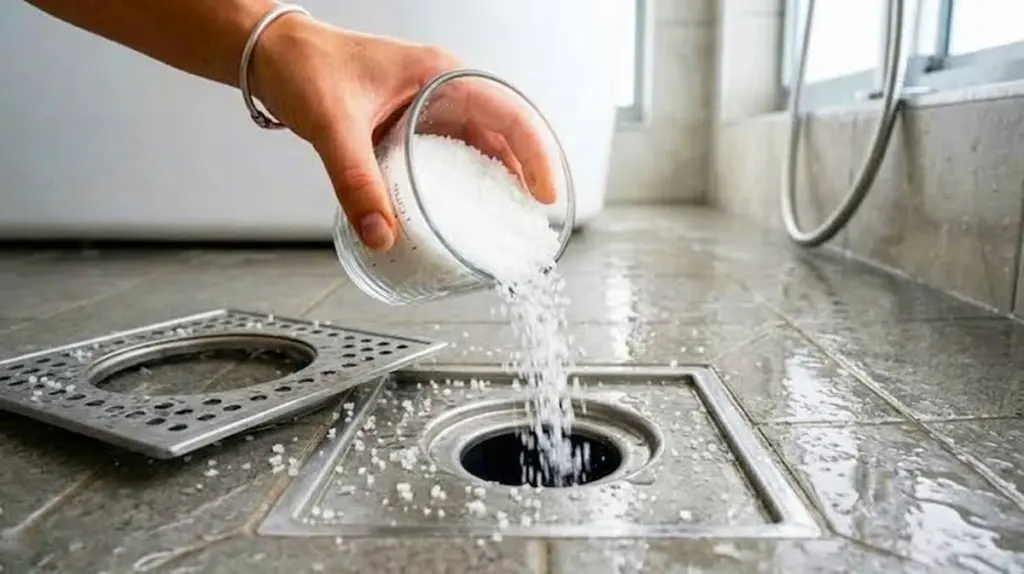 Dlaczego warto wsypać szklankę soli do odpływu w łazience